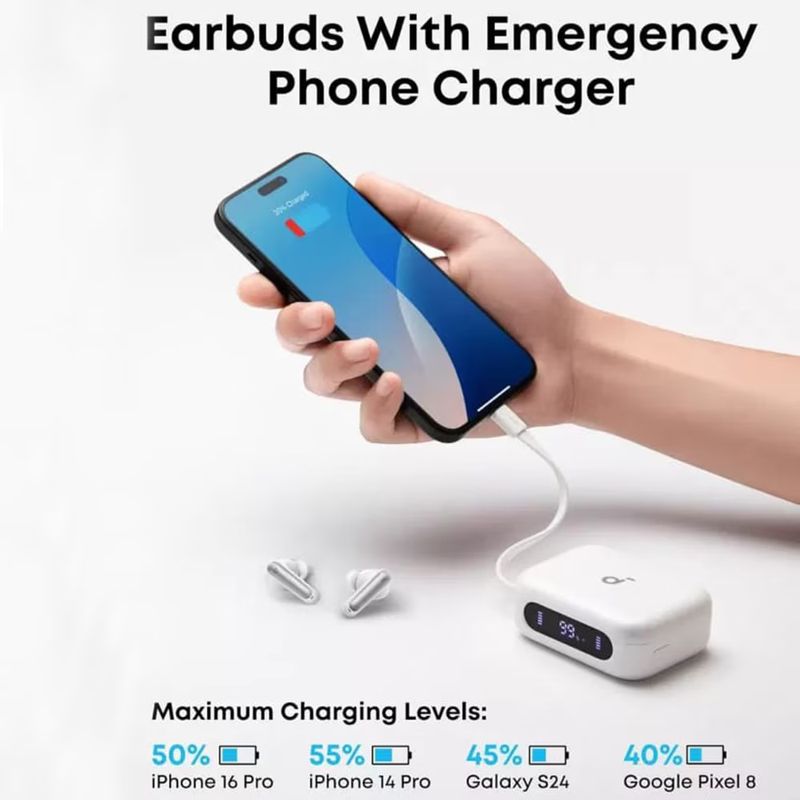 TV, Audio-Video si Foto - Portabile audio - Casti audio - Casti In-Ear fara Fir, Incarcator, Stand, Gaming/Movie - Anker SoundCore P41i Ultimate MFI Version (A3937G12) - White - Infinity.ro