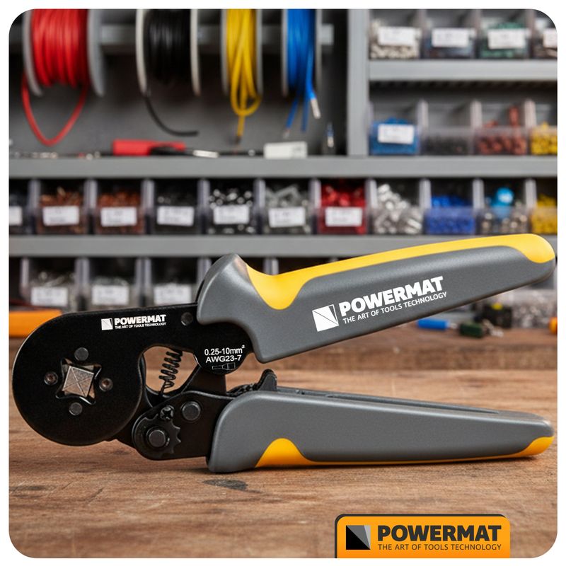 Casa si Gradina - Constructii - Scule de mana si unelte - Clesti si patenti - Set cleste de sertizare cu mansoane, Powermat, 1200 mansoane, PM1408 - Infinity.ro