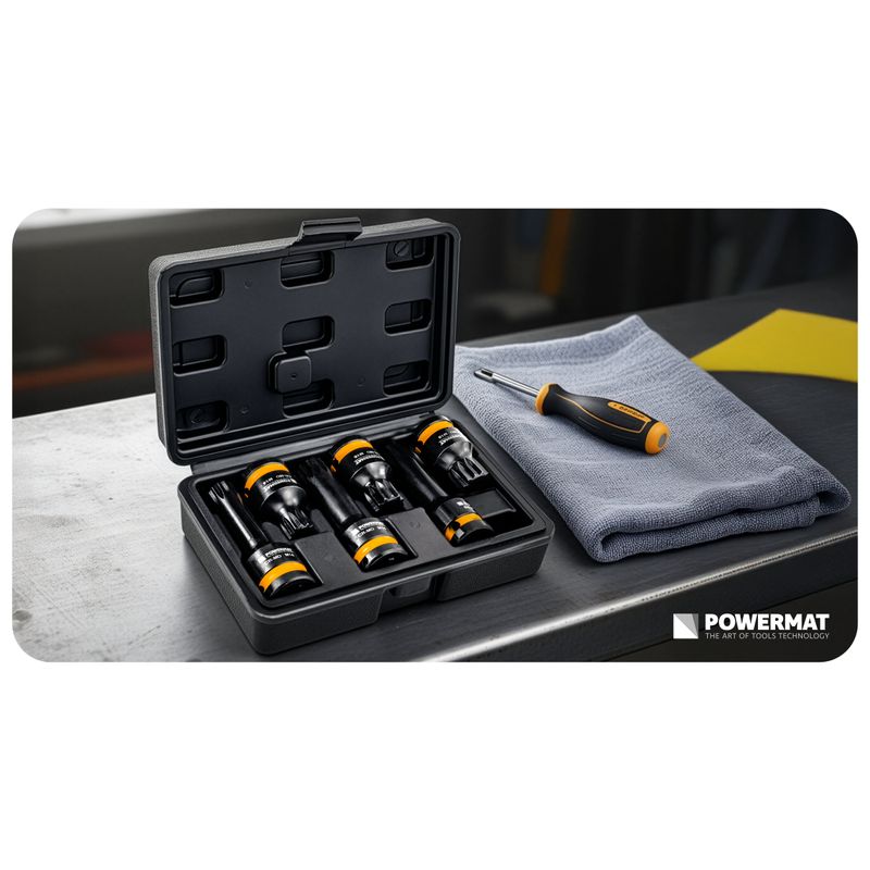 Casa si Gradina - Constructii - Scule de mana si unelte - Chei si truse chei - Set 6 bucati tubulare de impact, Powermat, capete spline 1/2", PM1381 - Infinity.ro