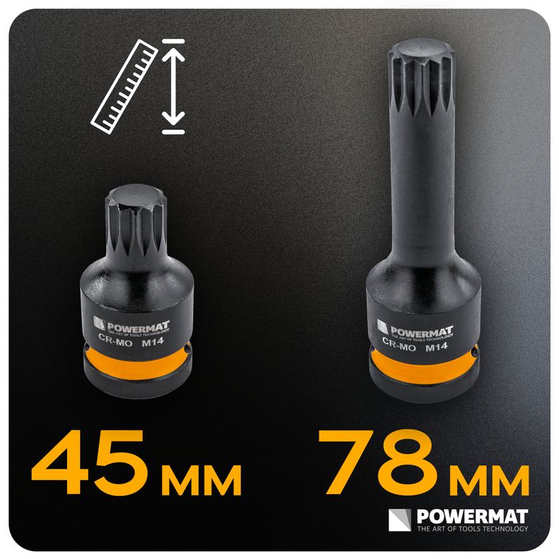 Casa si Gradina - Constructii - Scule de mana si unelte - Chei si truse chei - Set 6 bucati tubulare de impact, Powermat, capete spline 1/2", PM1381 - Infinity.ro