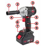 Casa si Gradina - Constructii - Scule profesionale - Scule pneumatice - Cheie de impact pentru roti cu acumulator 20V 4Ah, RED TECHNIC, RTAKU0026 - Infinity.ro