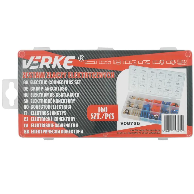 Auto si Moto - Moto - Accesorii moto si consumabile - Set conectori electrici, Verke, V06735, 160 buc - Infinity.ro