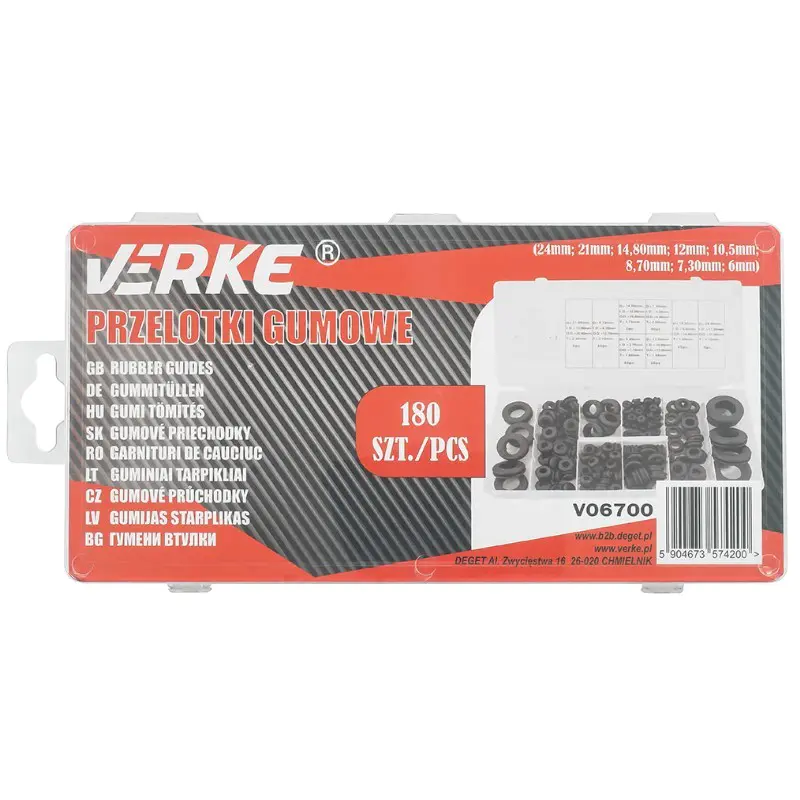 Casa si Gradina - Gradinarit si plante - Utilaje gradina - Consumabile si accesorii utilaje de gradina - Set garnituri cauciuc, Verke, V06700, 180 buc - Infinity.ro