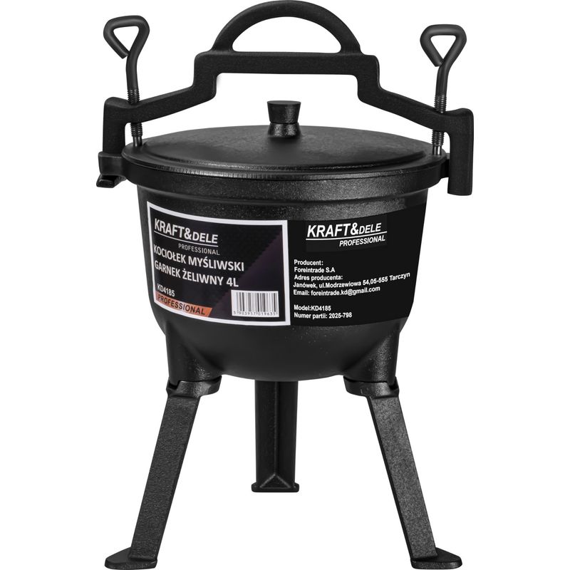Sport si Outdoor - Camping - Corturi camping - Cazan de vanatoare 4L, Kraft&Dele, din fonta, KD4185 - Infinity.ro