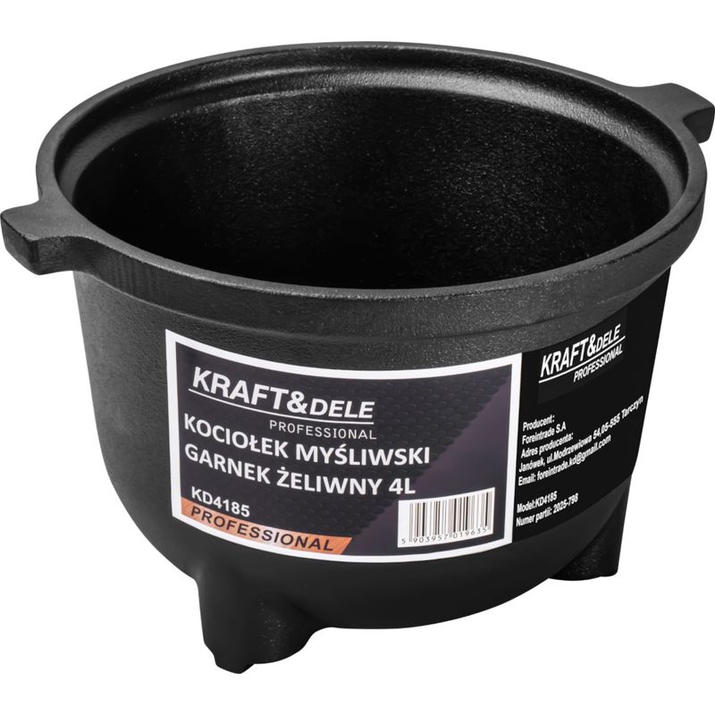 Sport si Outdoor - Camping - Corturi camping - Cazan de vanatoare 4L, Kraft&Dele, din fonta, KD4185 - Infinity.ro
