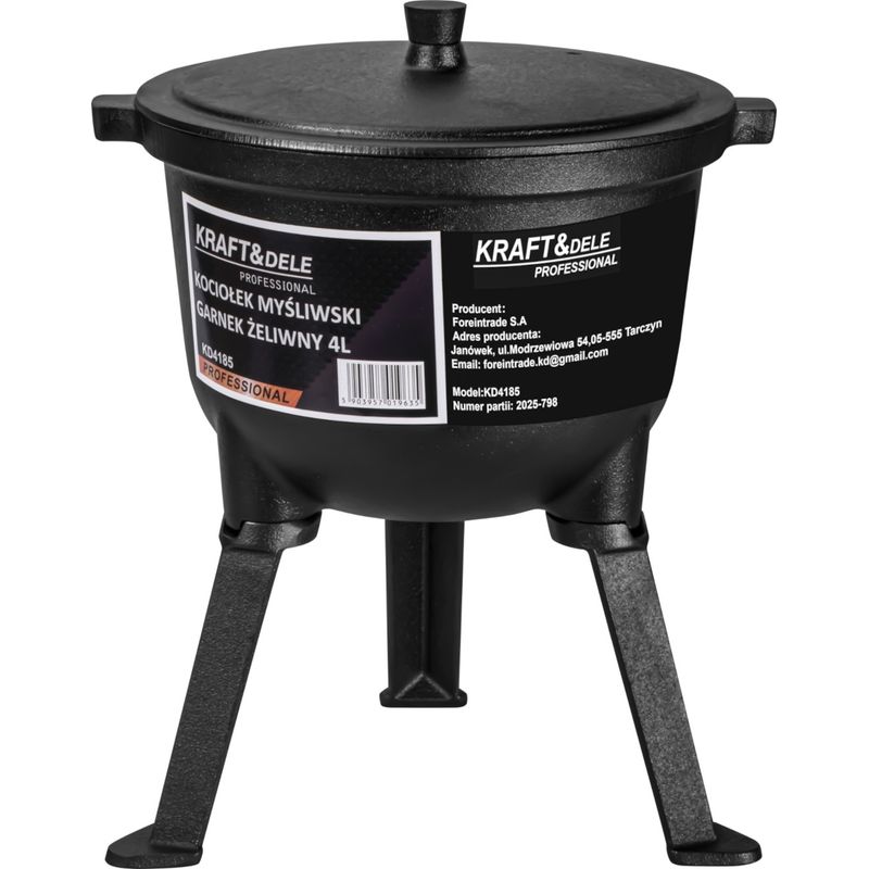 Sport si Outdoor - Camping - Corturi camping - Cazan de vanatoare 4L, Kraft&Dele, din fonta, KD4185 - Infinity.ro