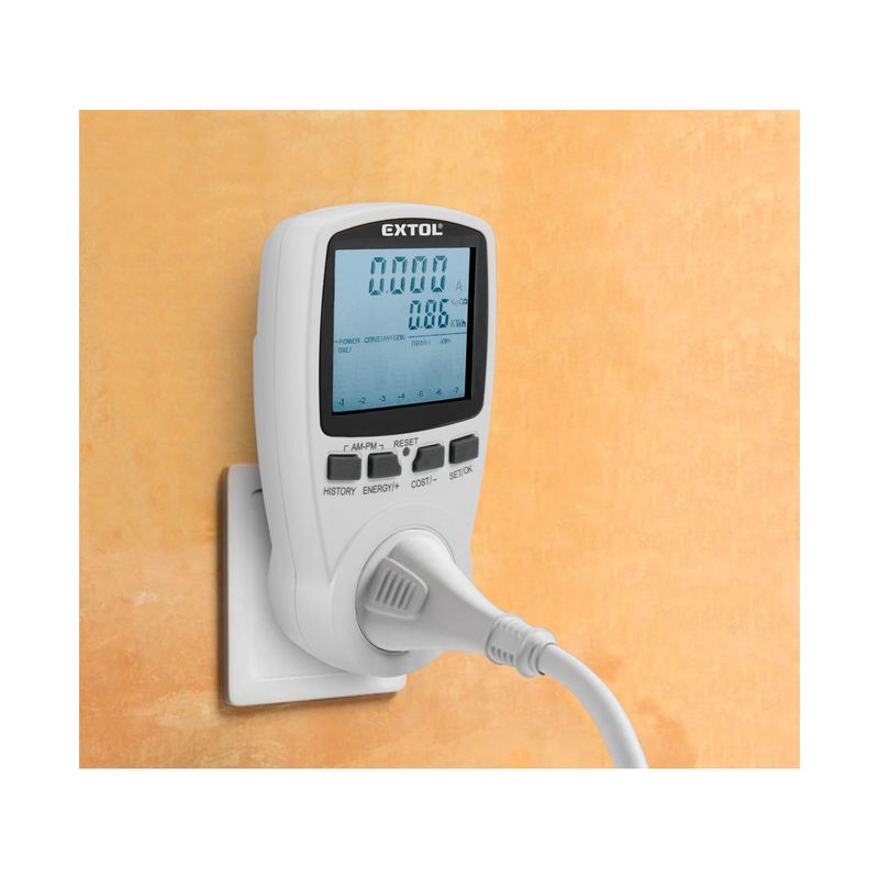 Casa si Gradina - Constructii - Scule electrice si accesorii - Aparate de masura - Priza cu contor digital, EXTOL PREMIUM, 8831260, KW, kWh - Infinity.ro