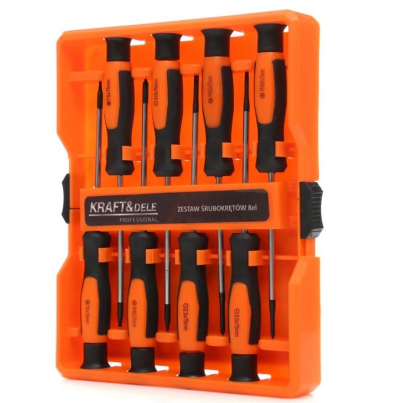 Casa si Gradina - Constructii - Scule de mana si unelte - Surubelnite - Set surubelnite, Kraft&Dele KD10908, plate, Phillips, Torx, 8 elemente - Infinity.ro