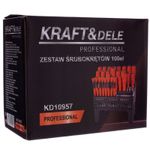 Casa si Gradina - Constructii - Scule de mana si unelte - Surubelnite - Set surubelnite si biti, Kraft&Dele, 100 elemente - Infinity.ro