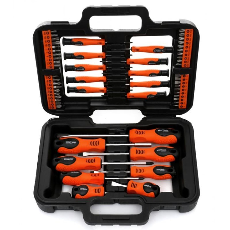 Casa si Gradina - Constructii - Scule de mana si unelte - Surubelnite - Set surubelnite si biti, Kraft&Dele KD10903, torx, plate, cruce, 58 elemente - Infinity.ro
