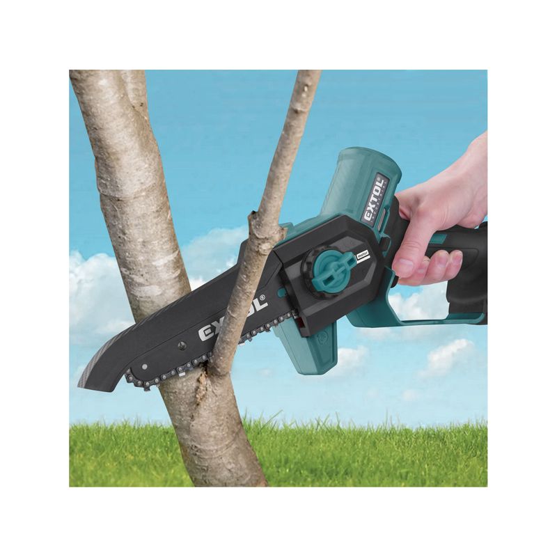 Casa si Gradina - Gradinarit si plante - Utilaje gradina - Fierastraie cu lant - Fierastrau cu lant o singura mana EXTOL INDUSTRIAL 8791922 20V lama 18 cm motor fara perii - Infinity.ro