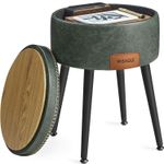 Casa si Gradina - Mobilier - Scaune si fotolii - Tabureti - Taburet cu spatiu de depozitare, tapitat PU, cu 2 fete, diametru 32 cm, verde - Infinity.ro