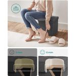 Casa si Gradina - Mobilier - Scaune si fotolii - Tabureti - Taburet pliabil 30x30x30 cm, cu spatiu de depozitare, capac tapitat, MDF si imitatie in, gri - Infinity.ro