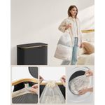 Market - Spalare si intretinere rufe - Uscatoare de rufe si accesorii - Cos de rufe textil, pliabil, cu 3 compartimente detasabile, 150L, 60x39x71 cm, negru - Infinity.ro