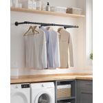 Casa si Gradina - Sanitare - Suporturi si accesorii baie - Accesorii baie - Sina metalica de agatat haine, montare pe perete, aspect industrial, 30x7x170 cm, negru - Infinity.ro