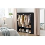 Casa si Gradina - Mobilier - Dulapuri si sifoniere - Dulapuri - Garderoba din material textil, dulap portabil, cu rafturi si sina de agatat, 170x45x167cm, negru - Infinity.ro