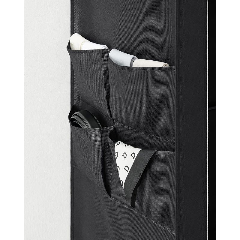 Casa si Gradina - Mobilier - Dulapuri si sifoniere - Dulapuri - Garderoba din material textil, dulap portabil, cu rafturi si sina de agatat, 170x45x167cm, negru - Infinity.ro