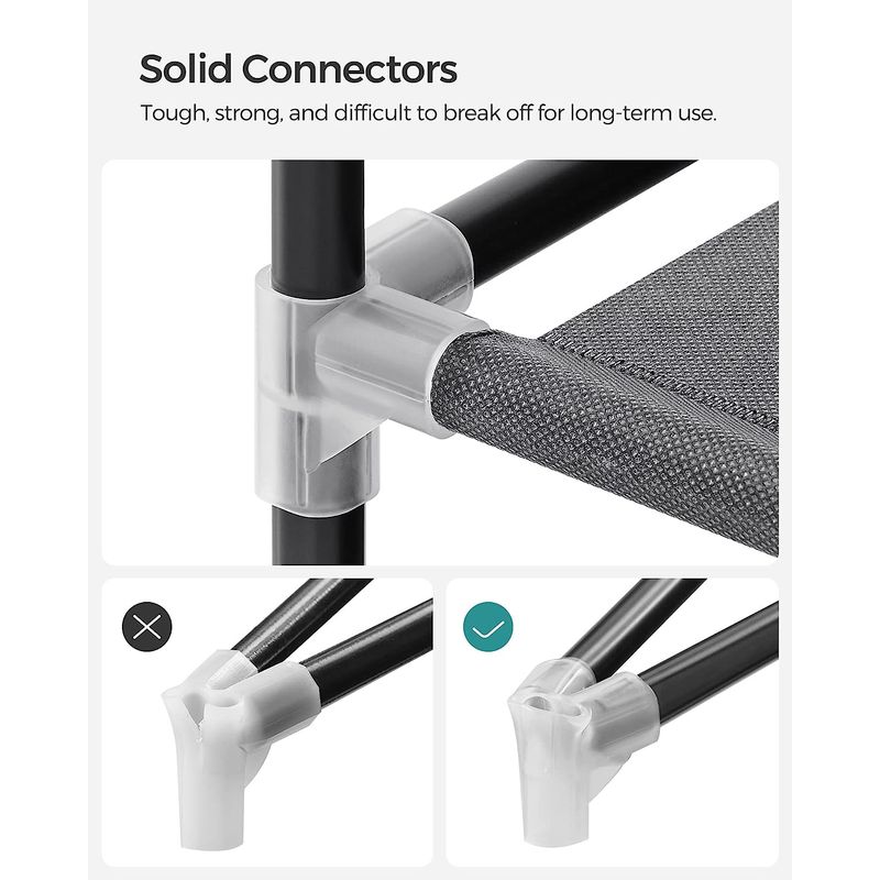 Casa si Gradina - Mobilier - Dulapuri si sifoniere - Dulapuri - Garderoba din material textil, dulap portabil, cu rafturi si sina de agatat, 170x45x167cm, negru - Infinity.ro