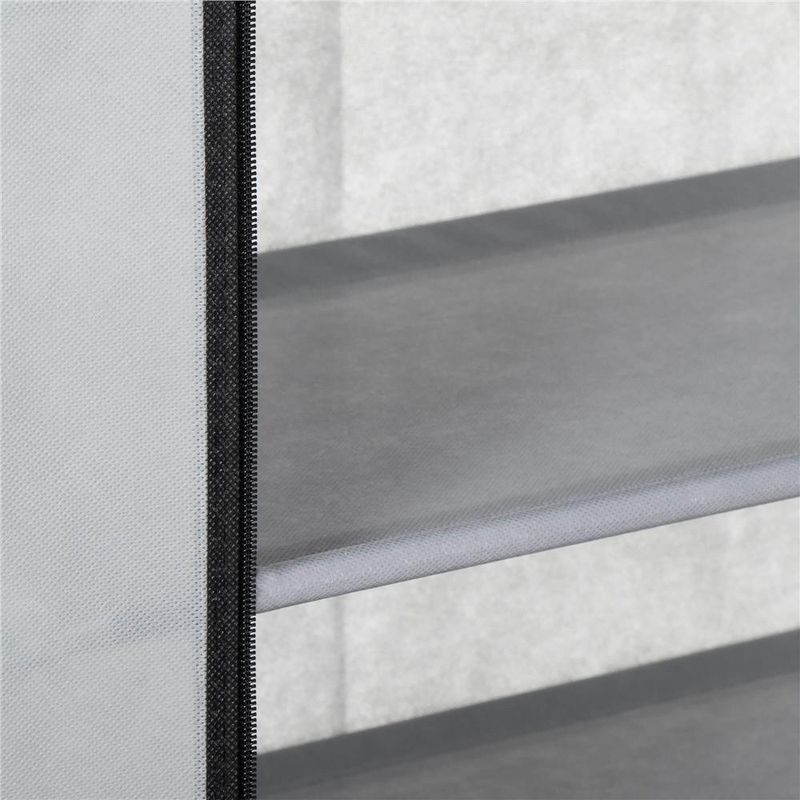 Casa si Gradina - Mobilier - Dulapuri si sifoniere - Dulapuri pantofi - Pantofar din material textil, portabil, cu rafturi, 60x28x168cm, gri - Infinity.ro