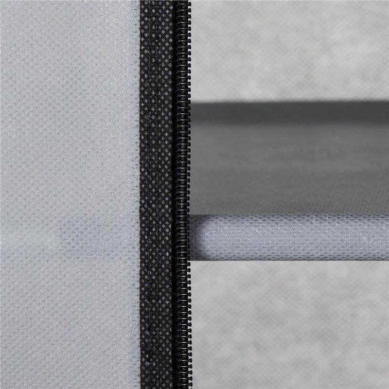 Casa si Gradina - Mobilier - Dulapuri si sifoniere - Dulapuri pantofi - Pantofar din material textil, portabil, cu rafturi, 60x28x168cm, gri - Infinity.ro