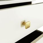 Casa si Gradina - Mobilier - Comode si corpuri - Comode - Comoda K-03 cu 3 sertare, PAL laminat 16 mm, 40x37x58 cm, bej si auriu - Infinity.ro