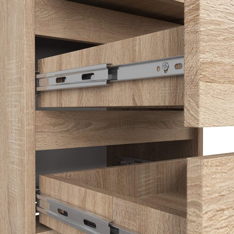 Casa si Gradina - Mobilier - Comode si corpuri - Noptiere - Noptiera cu 3 sertare, PAL laminat 16 mm, 40x35x57 cm, stejar sonoma - Infinity.ro