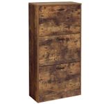 Casa si Gradina - Mobilier - Dulapuri si sifoniere - Dulapuri pantofi - Dulap pantofi cu 3 usi rabatabile, din lemn, pentru 12-18 perechi, 60x24x120cm, maro rustic - Infinity.ro