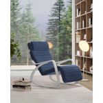 Casa si Gradina - Mobilier - Scaune si fotolii - Scaune - Scaun balansoar din lemn, suport picioare reglabil, maxim 150kg, 67x122x84 cm, albastru - Infinity.ro