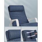 Casa si Gradina - Mobilier - Scaune si fotolii - Scaune - Scaun balansoar din lemn, suport picioare reglabil, maxim 150kg, 67x122x84 cm, albastru - Infinity.ro