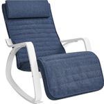 Casa si Gradina - Mobilier - Scaune si fotolii - Scaune - Scaun balansoar din lemn, suport picioare reglabil, maxim 150kg, 67x122x84 cm, albastru - Infinity.ro