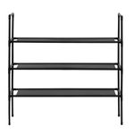 Casa si Gradina - Mobilier - Dulapuri si sifoniere - Dulapuri pantofi - Raft pantofi cu 3 polite, structura metalica si rafturi textile, 72x28x70 cm, negru - Infinity.ro