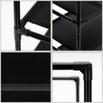 Casa si Gradina - Mobilier - Dulapuri si sifoniere - Dulapuri pantofi - Raft pantofi cu 3 polite, structura metalica si rafturi textile, 72x28x70 cm, negru - Infinity.ro