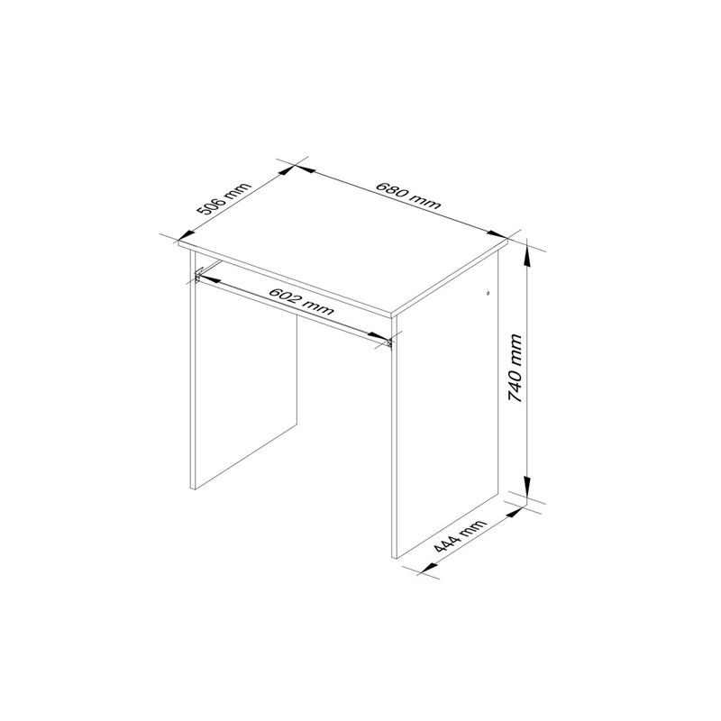 Casa si Gradina - Mobilier - Mese si birouri - Birouri - Birou STAR pentru camera copilului, raft tastatura, pal laminat 16 mm, 68x51x74 cm, alb - Infinity.ro
