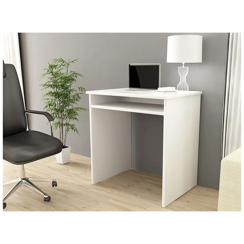 Casa si Gradina - Mobilier - Mese si birouri - Birouri - Birou STAR pentru camera copilului, raft tastatura, pal laminat 16 mm, 68x51x74 cm, alb - Infinity.ro