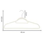 Casa si Gradina - Mobilier - Organizare si depozitare - Umerase si valeti - Set de 20 de umerase pentru haine, din velur, cu carlig rotativ, 45x23 cm, ecru - Infinity.ro