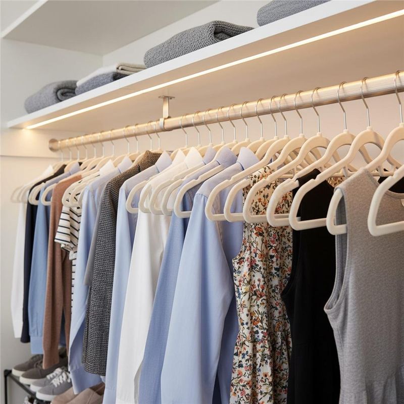 Casa si Gradina - Mobilier - Organizare si depozitare - Umerase si valeti - Set de 20 de umerase pentru haine, din velur, cu carlig rotativ, 45x23 cm, ecru - Infinity.ro