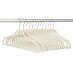 Casa si Gradina - Mobilier - Organizare si depozitare - Umerase si valeti - Set de 20 de umerase pentru haine, din velur, cu carlig rotativ, 45x23 cm, ecru - Infinity.ro