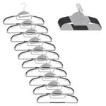 Casa si Gradina - Mobilier - Organizare si depozitare - Umerase si valeti - Set de 20 de umerase antiderapante pentru haine, din PE, cu carlig metalic rotativ, 41 cm, gri si negru - Infinity.ro