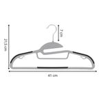 Casa si Gradina - Mobilier - Organizare si depozitare - Umerase si valeti - Set de 20 de umerase antiderapante pentru haine, din PE, cu carlig metalic rotativ, 41 cm, gri si negru - Infinity.ro