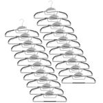 Casa si Gradina - Mobilier - Organizare si depozitare - Umerase si valeti - Set de 20 de umerase antiderapante pentru haine, din PE, cu carlig metalic rotativ, 41 cm, gri si negru - Infinity.ro