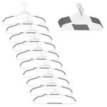 Casa si Gradina - Mobilier - Organizare si depozitare - Umerase si valeti - Set de 20 de umerase antiderapante pentru haine, din PE, cu carlig metalic rotativ, 41 cm, alb si gri - Infinity.ro