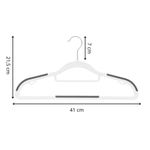 Casa si Gradina - Mobilier - Organizare si depozitare - Umerase si valeti - Set de 20 de umerase antiderapante pentru haine, din PE, cu carlig metalic rotativ, 41 cm, alb si gri - Infinity.ro