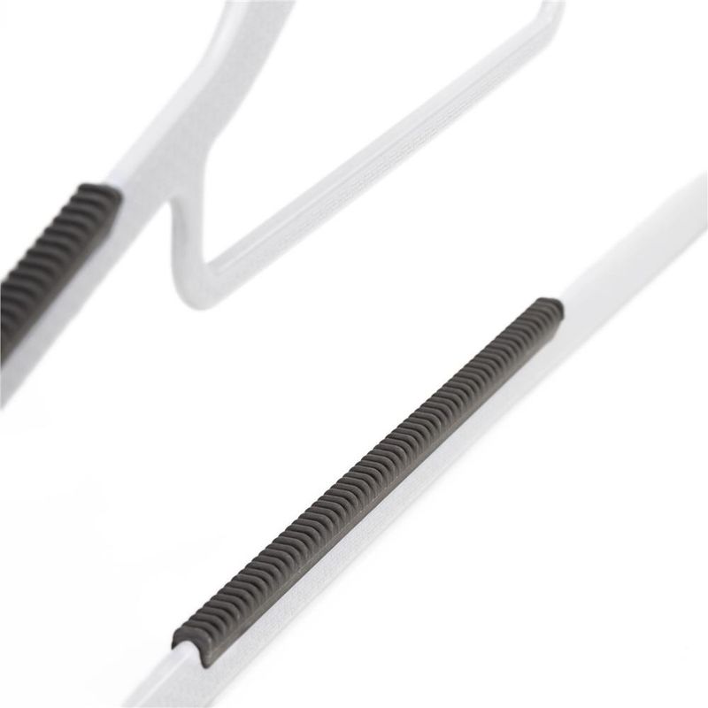 Casa si Gradina - Mobilier - Organizare si depozitare - Umerase si valeti - Set de 20 de umerase antiderapante pentru haine, din PE, cu carlig metalic rotativ, 41 cm, alb si gri - Infinity.ro