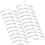 Casa si Gradina - Mobilier - Organizare si depozitare - Umerase si valeti - Set de 20 de umerase antiderapante pentru haine, din PE, cu carlig metalic rotativ, 41 cm, alb si gri - Infinity.ro
