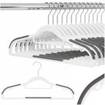 Casa si Gradina - Mobilier - Organizare si depozitare - Umerase si valeti - Set de 20 de umerase antiderapante pentru haine, din PE, cu carlig metalic rotativ, 41 cm, alb si gri - Infinity.ro