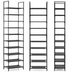 Casa si Gradina - Mobilier - Dulapuri si sifoniere - Dulapuri pantofi - Raft pantofi inalt cu 10 polite, structura metalica si rafturi textile, 45x28x178 cm, negru - Infinity.ro