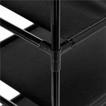 Casa si Gradina - Mobilier - Dulapuri si sifoniere - Dulapuri pantofi - Raft pantofi inalt cu 10 polite, structura metalica si rafturi textile, 45x28x178 cm, negru - Infinity.ro