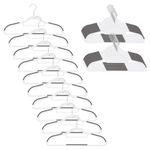 Casa si Gradina - Mobilier - Organizare si depozitare - Umerase si valeti - Set de 30 de umerase antiderapante pentru haine, din PE, cu carlig metalic rotativ, 41 cm, alb si gri - Infinity.ro