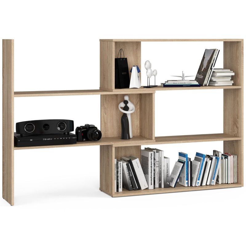 Casa si Gradina - Mobilier - Biblioteci si rafturi - Etajere - Etajera de colt pentru carti si decoratiuni, cu 3 rafturi, PAL laminat 16 mm, 174x30x109 cm, stejar sonoma - Infinity.ro