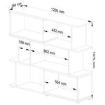 Casa si Gradina - Mobilier - Biblioteci si rafturi - Etajere - Etajera modulara cu 6 rafturi pentru depozitare, PAL laminat 16 mm, 120x28x108 cm, alb - Infinity.ro